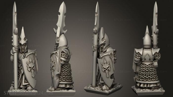 dire elf spear skull shields