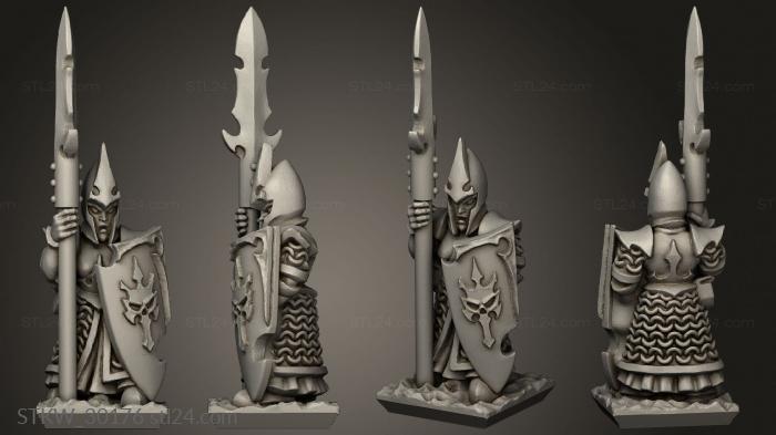 dire elf spear skull shields