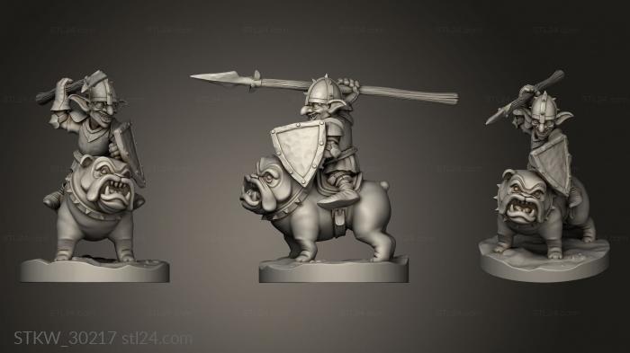 Military figurines (Dog Cavalry, STKW_30217) 3D models for cnc