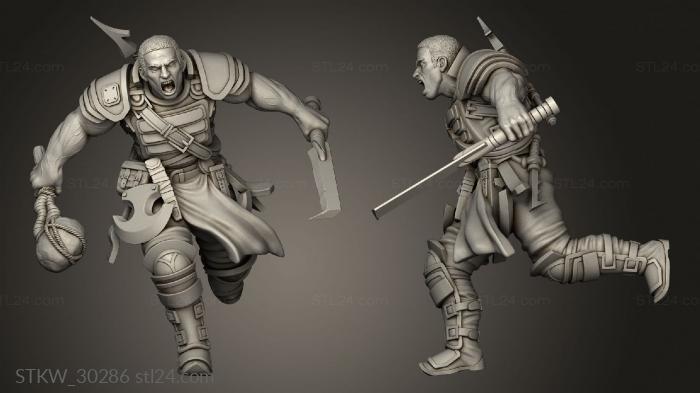 Military figurines (Oceanic Community Blood Warrior, STKW_30286) 3D models for cnc