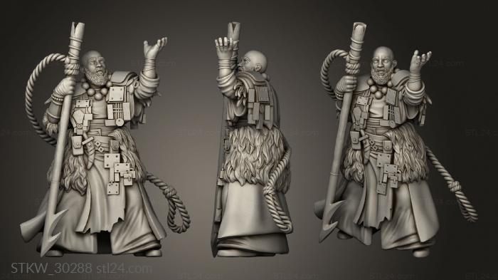 Military figurines (Oceanic Community Shaman, STKW_30288) 3D models for cnc