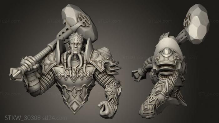 Military figurines (Draenei Paladin Mace, STKW_30308) 3D models for cnc