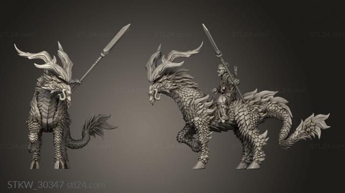 Military figurines (Dragon Empire Kirin Riders, STKW_30347) 3D models for cnc