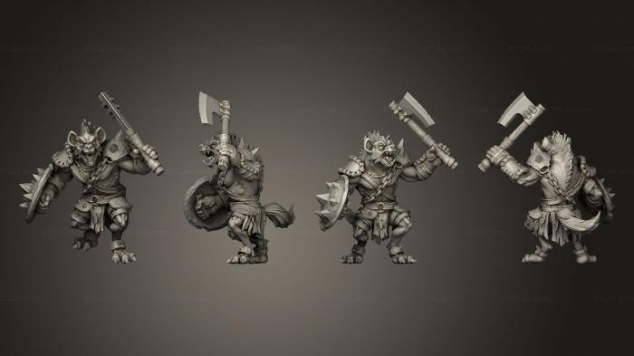 Military figurines (Axe N Shield Gnoll, STKW_3041) 3D models for cnc