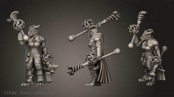 Military figurines (Dragonborn Sorceress magic, STKW_30445) 3D models for cnc