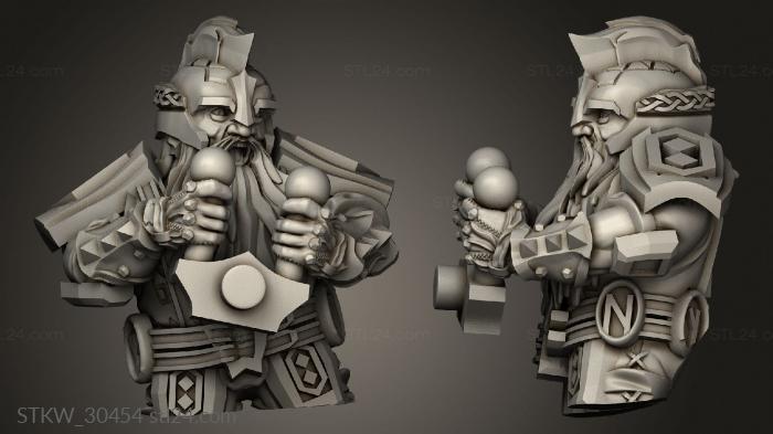 Military figurines (Dragon Dwarven Death Guardian Hold, STKW_30454) 3D models for cnc