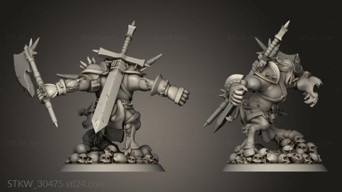 Military figurines (Klovak Bloodhide Khartesian Minotaur DFPAG STD, STKW_30475) 3D models for cnc