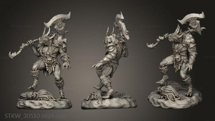 Military figurines (Draqul Dragonborn Barbarian, STKW_30510) 3D models for cnc