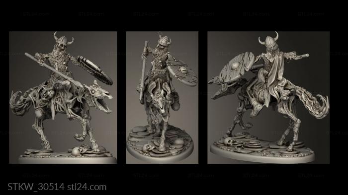 Military figurines (draugr rider undead skeleton modular raider, STKW_30514) 3D models for cnc