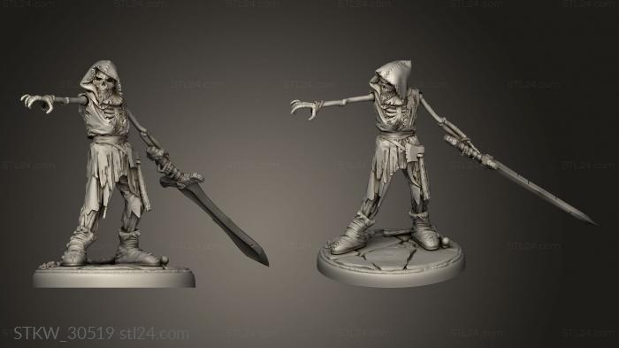 Military figurines (draugr warrior undead skeleton modular set, STKW_30519) 3D models for cnc