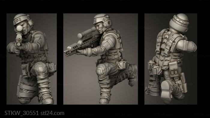 Military figurines (SPACE BORNE INFANTRY, STKW_30551) 3D models for cnc