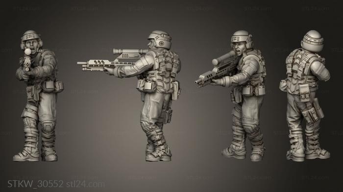 Military figurines (SPACE BORNE INFANTRY, STKW_30552) 3D models for cnc