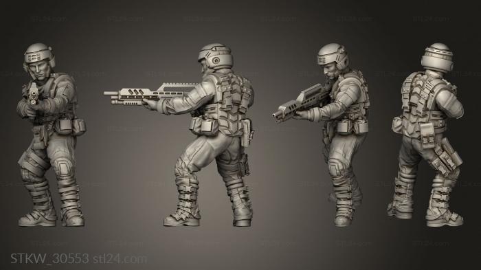 Military figurines (SPACE BORNE INFANTRY, STKW_30553) 3D models for cnc