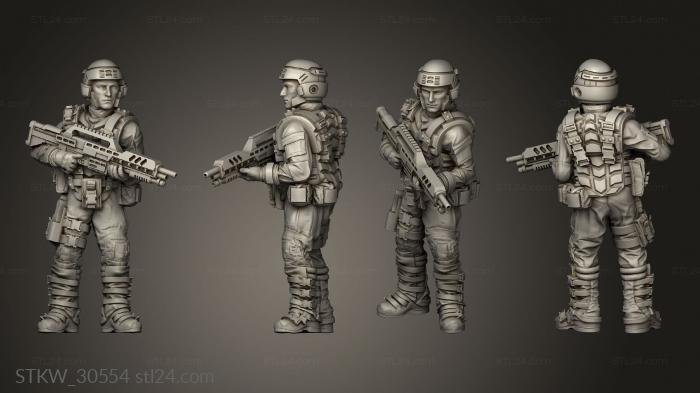 Military figurines (SPACE BORNE INFANTRY, STKW_30554) 3D models for cnc