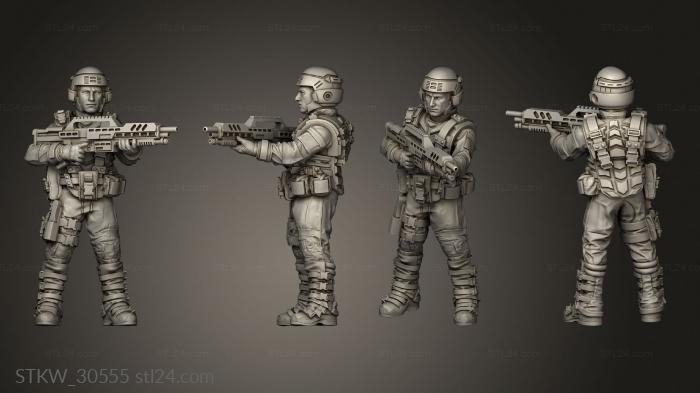 Military figurines (SPACE BORNE INFANTRY, STKW_30555) 3D models for cnc