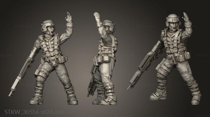 Military figurines (SPACE BORNE INFANTRY, STKW_30556) 3D models for cnc