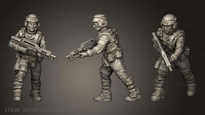 Military figurines (SPACE BORNE INFANTRY, STKW_30557) 3D models for cnc