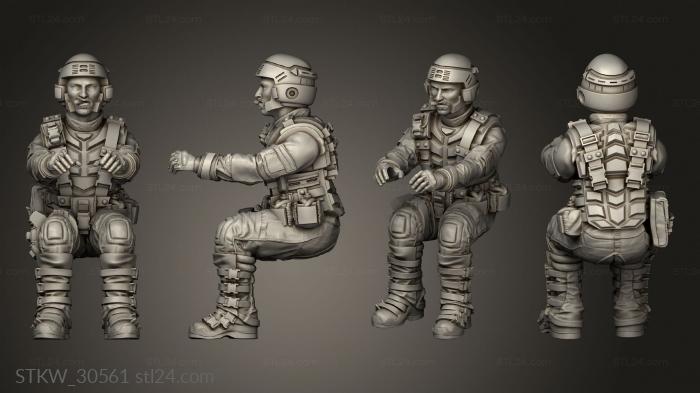 Military figurines (SPACE BORNE INFANTRY MANET FAST ATTACK CREW DRIVER, STKW_30561) 3D models for cnc