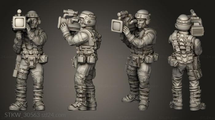 Military figurines (SPACE BORNE INFANTRY MEDIA, STKW_30563) 3D models for cnc