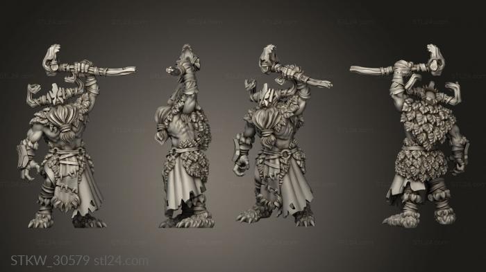 Military figurines (Dark Forest DF Druid in wood mask, STKW_30579) 3D models for cnc