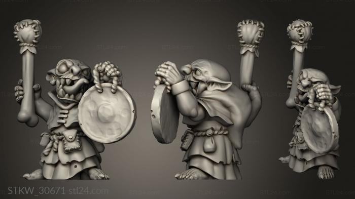 Military figurines (Shadow Goblin Command Gong, STKW_30671) 3D models for cnc