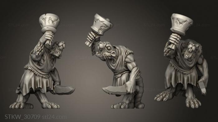 Military figurines (Shadow Rat Folk Command musician, STKW_30709) 3D models for cnc