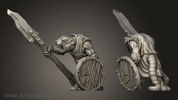 Military figurines (Shadow Rat folk Spears, STKW_30713) 3D models for cnc