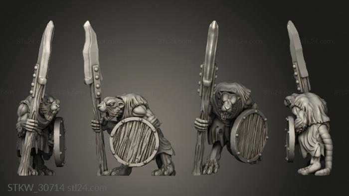 Military figurines (Shadow Rat folk Spears, STKW_30714) 3D models for cnc