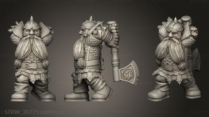 Military figurines (Dwarf Cover, STKW_30775) 3D models for cnc