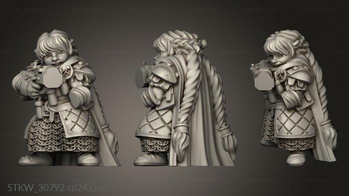 Dwarf Female Dwarven Rifle and Hield Unit