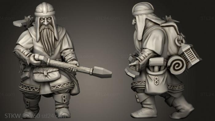 Military figurines (Dwarven Miners Warriors Dwarf Miner, STKW_30960) 3D models for cnc