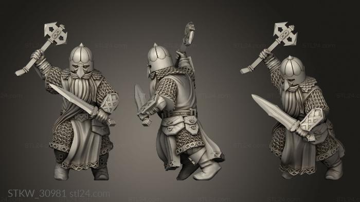 Military figurines (Dwarven Road Guardians Warriors Guard, STKW_30981) 3D models for cnc