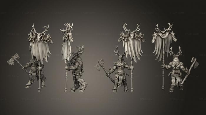 Military figurines (Banedeer banner, STKW_3100) 3D models for cnc