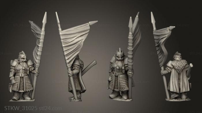 Military figurines (Dwarves Dwarf Male Banner, STKW_31025) 3D models for cnc