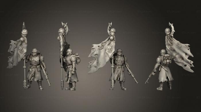 Military figurines (Banner Bearer Cult Guard, STKW_3107) 3D models for cnc