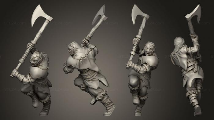 Military figurines (Barbarian Berserker 07 Body, STKW_3132) 3D models for cnc