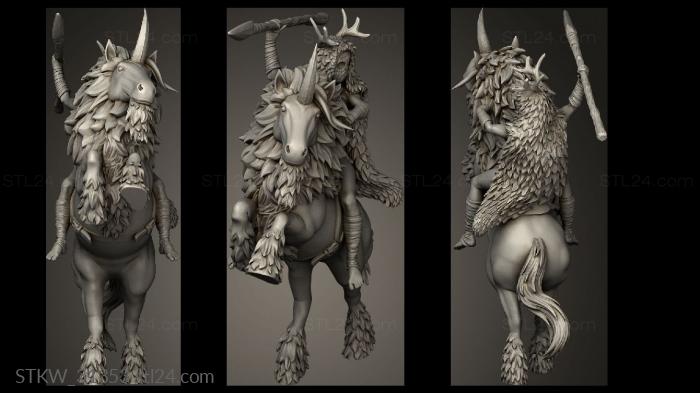 Wood Mask Tribe Unicorn Rider