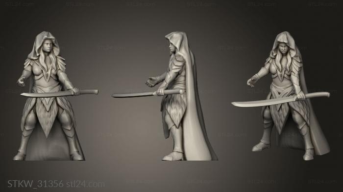 Military figurines (Elven guard Lady with sword, STKW_31356) 3D models for cnc