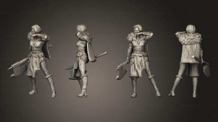 Military figurines (Barbarian Female, STKW_3139) 3D models for cnc
