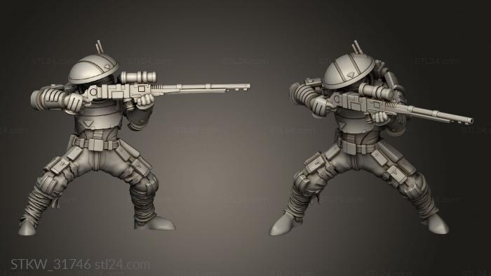 Military figurines (Scouts Rifle, STKW_31746) 3D models for cnc