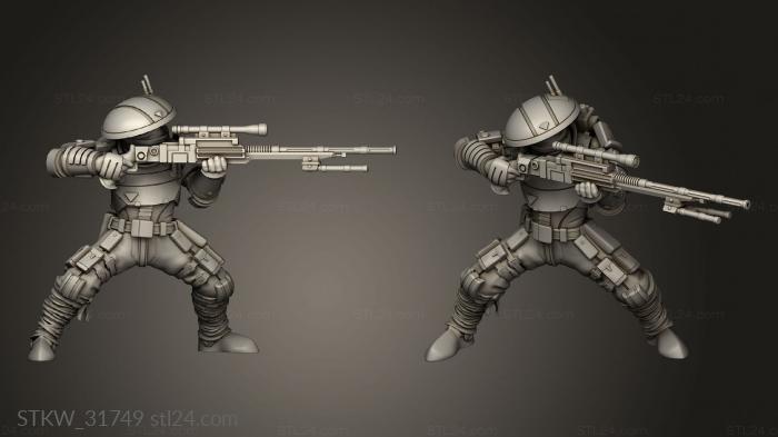 Military figurines (Scouts Sniper, STKW_31749) 3D models for cnc