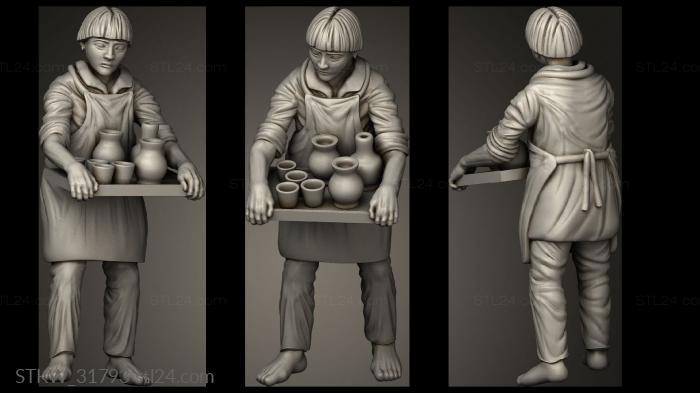 Military figurines (Potters Boy, STKW_31793) 3D models for cnc