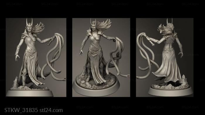 Military figurines (Drow Priestess, STKW_31835) 3D models for cnc