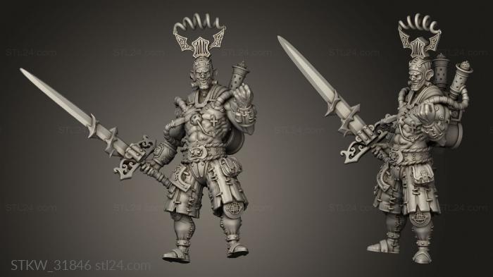 Military figurines (experimental warrior with sword, STKW_31846) 3D models for cnc