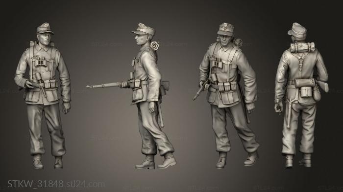 Military figurines (Explorer German soldiers, STKW_31848) 3D models for cnc