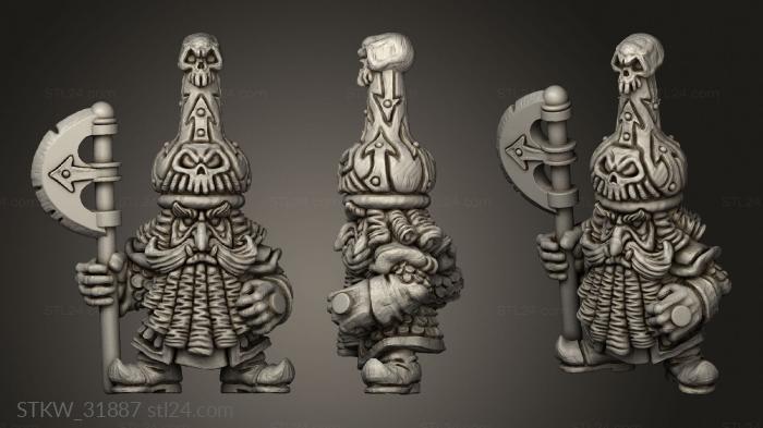 Military figurines (Evil Dwarf Warrior, STKW_31887) 3D models for cnc