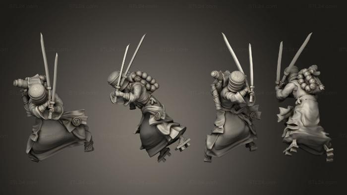Military figurines (Basket Monk Defending, STKW_3191) 3D models for cnc