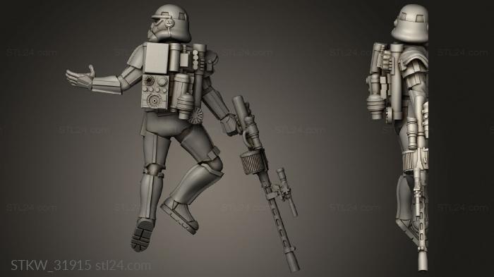 Military figurines (Fallen Sand Troopers Sandtrooper, STKW_31915) 3D models for cnc