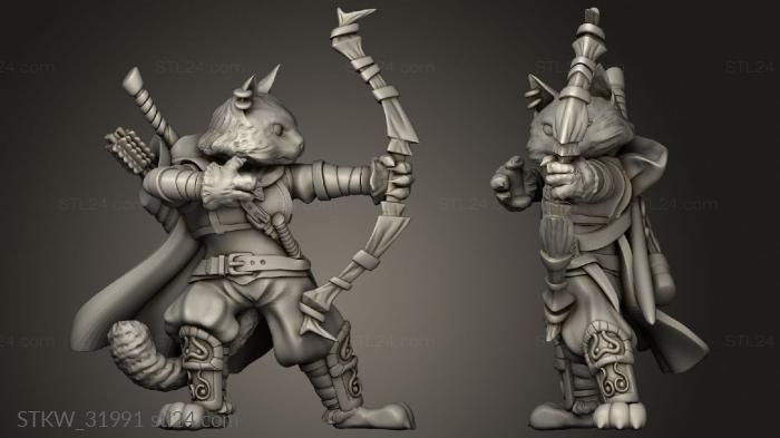 Military figurines (Fantasy Cats THE Scruffy Clowder Tina ARCHER, STKW_31991) 3D models for cnc