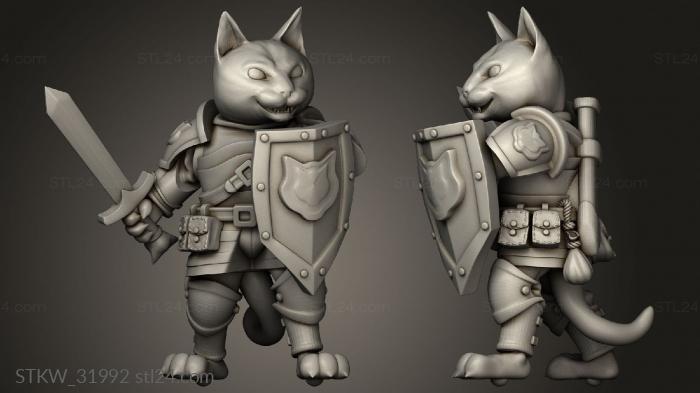 Military figurines (Fantasy Cats THE Scruffy Clowder Vladimir PALADIN, STKW_31992) 3D models for cnc